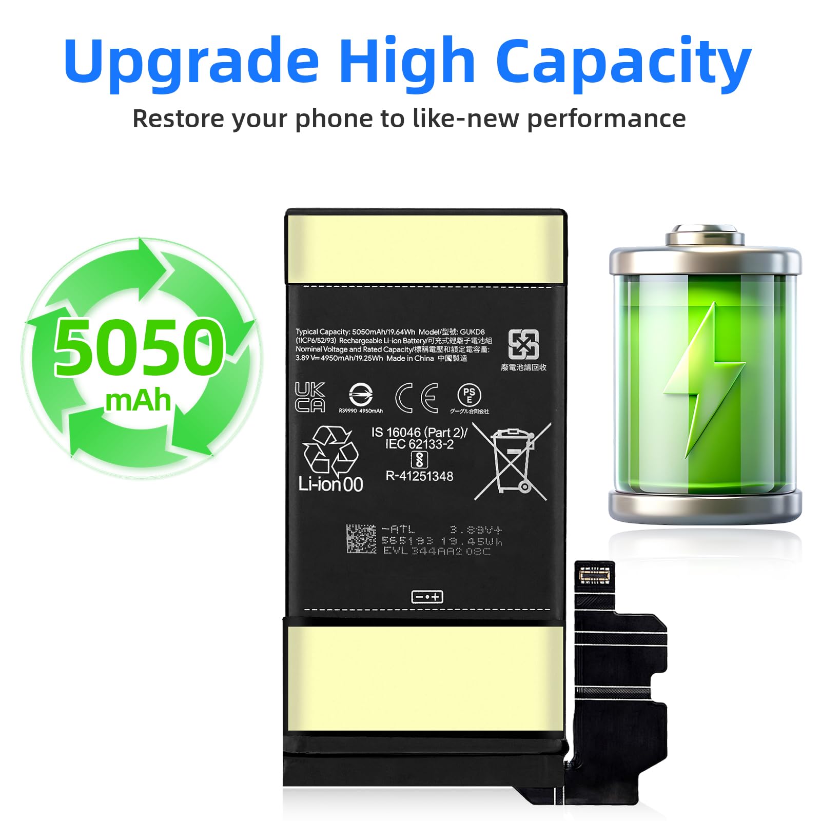 Amazon.com: SHENMZ GUKD8 Replacement Battery Compatible with
